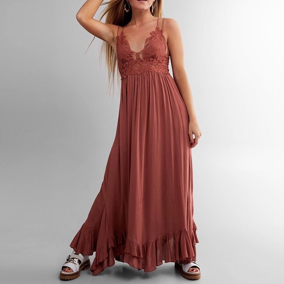 Free People Dresses & Skirts - Free People Adella Maxi Dress Copper M